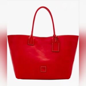 Dooney & Bourke Medium Russel Florentine Leather Tote in RED - NWT